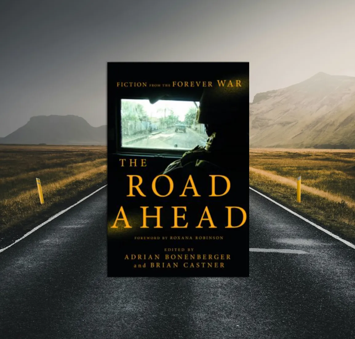Book cover centered on an empty road through open terrain