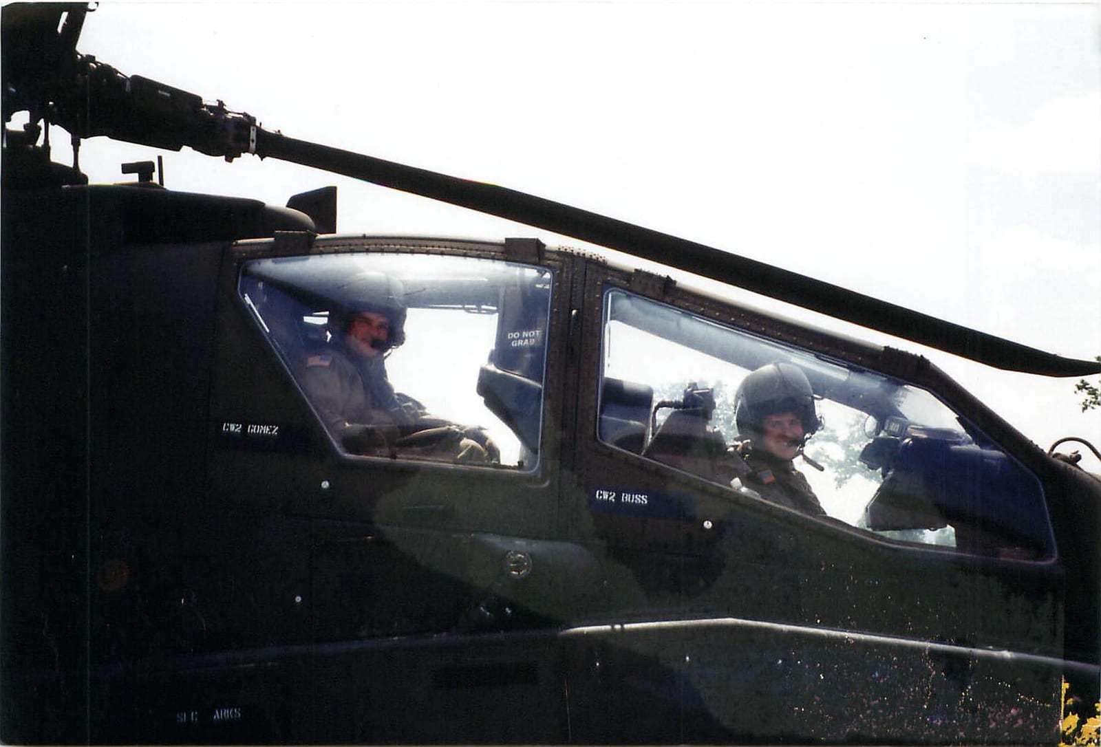 Apache pilots in the cockpit