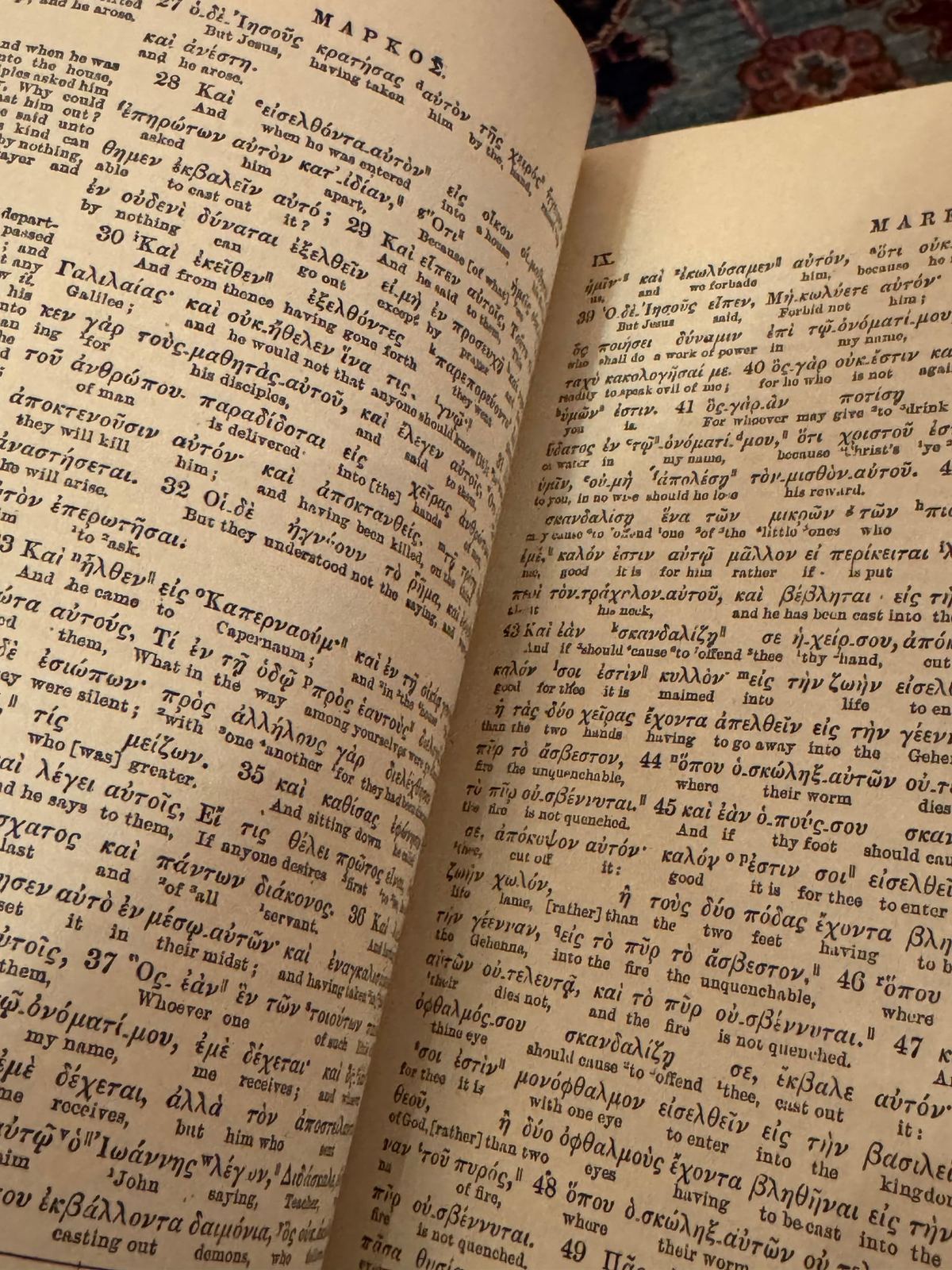 An old book open on a table