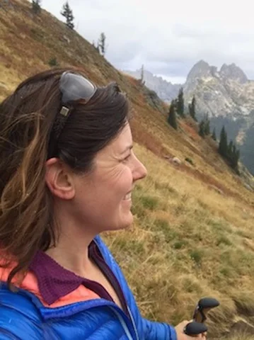 Shannon Huffman Polson hiking in the North Cascades